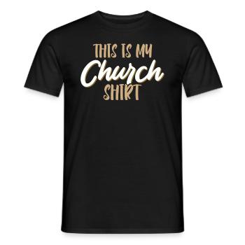 This is my church Christian faith in God - Men's T-Shirt - black - Front - AI Model Male 178 light (178cm)