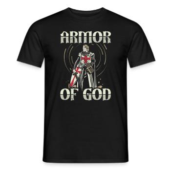 Armor of God Templar Knight Christian Faith - Men's T-Shirt - black - Front - AI Model Male 178 light (178cm)