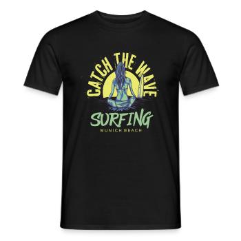 Surfing Munich - Männer T-Shirt - Schwarz - Vorne - AI Model Male 178 light (178cm)