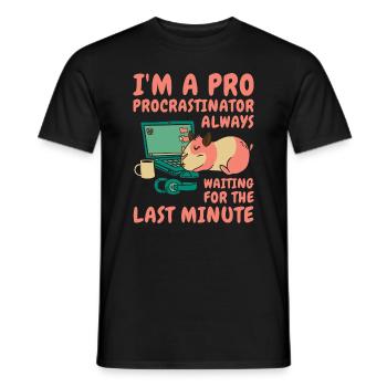 Procrastinating Hamster Procrastinator Time Pet - Men's T-Shirt - black - Front - AI Model Male 178 light (178cm)