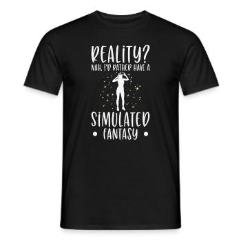 Simulation Fantasy Reality Science Fiction - Men's T-Shirt - black - Front - AI Model Male 178 light (178cm)