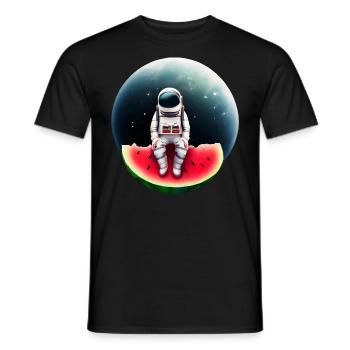 Astronaute sur pastèque - T-shirt homme - noir - Devant - AI Model Male 178 light (178cm)