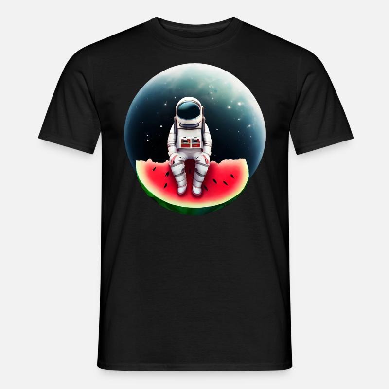 Astronaute sur pastèque - T-shirt homme - noir