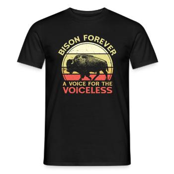 Journée mondiale de la conservation Rétro-Bison Wildlife Animal Welfare - T-shirt homme - noir - Devant - AI Model Male 178 light (178cm)