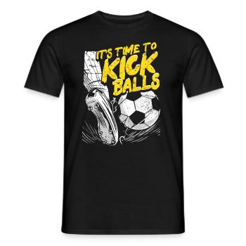 It's time to kick balls soccer player sports - Men's T-Shirt - black - Front - AI Model Male 178 light (178cm)