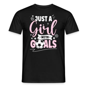 Just A Girl With Goals Soccer Player Sports - Men's T-Shirt - black - Front - AI Model Male 178 light (178cm)