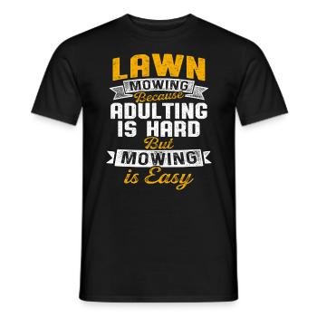 Lawn Mower Mowing Landscaping Landscaper - Men's T-Shirt - black - Front - AI Model Male 178 light (178cm)