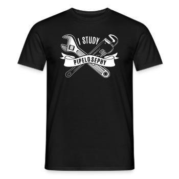 Klempner, Sanitärinstallateur, Rohrleger, - Männer T-Shirt - Schwarz - Vorne - AI Model Male 178 light (178cm)