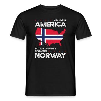 Geboren Norwegisch Norwegen Amerikanisch USA - Männer T-Shirt - Schwarz - Vorne - AI Model Male 178 light (178cm)