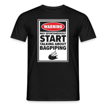 Funny Bagpiper Bagpiping Scotsman Musician - Men's T-Shirt - black - Front - AI Model Male 178 light (178cm)