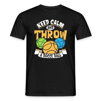 Keep Calm and Throw a Bocce Ball - Boccia - Men's T-Shirt - black - Front - AI Model Male 178 light (178cm)