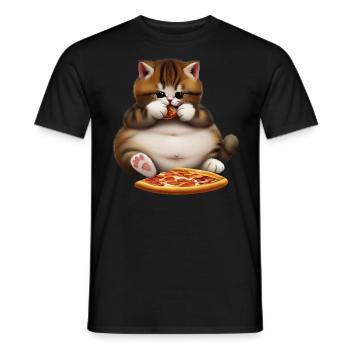 Pizza Liebhaber Katze - Männer T-Shirt - Schwarz - Vorne - AI Model Male 178 light (178cm)