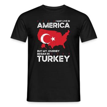 Born Turkish Turkey American USA Citizenship - Men's T-Shirt - black - Front - AI Model Male 178 light (178cm)