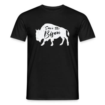Journée mondiale de la conservation Rétro-Bison Wildlife Animal Welfare - T-shirt homme - noir - Devant - AI Model Male 178 light (178cm)