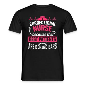 Correctional Nurse Nursing Correction Officer - Men's T-Shirt - black - Front - AI Model Male 178 light (178cm)