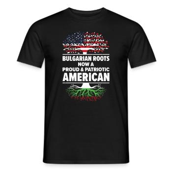 Né: Bulgare, Bulgare, Américain, États-Unis - T-shirt homme - noir - Devant - AI Model Male 178 light (178cm)
