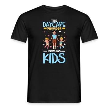 Children in day care - Childminder - Men's T-Shirt - black - Front - AI Model Male 178 light (178cm)