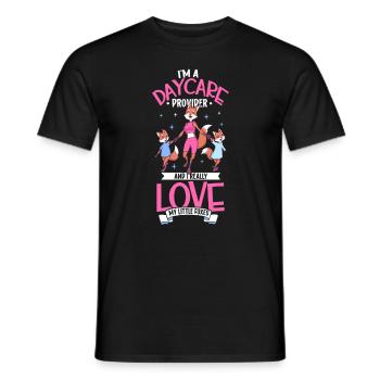 I really love my little foxes - Tagesmutter - Männer T-Shirt - Schwarz - Vorne - AI Model Male 178 light (178cm)