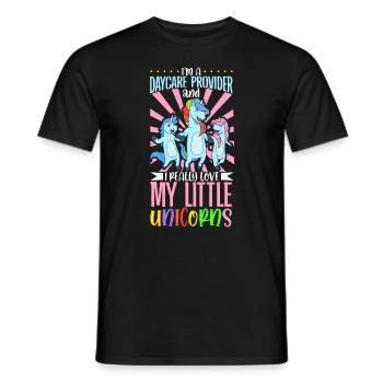 I really love my little unicorns - Tagesmutter - Männer T-Shirt - Schwarz - Vorne - AI Model Male 178 light (178cm)