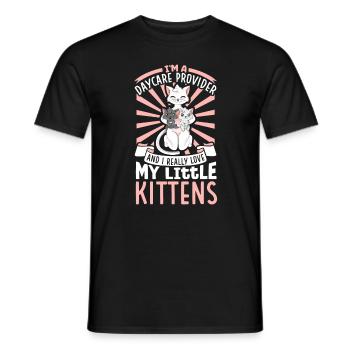 I really love my little kittens - Tagesmutter - Männer T-Shirt - Schwarz - Vorne - AI Model Male 178 light (178cm)