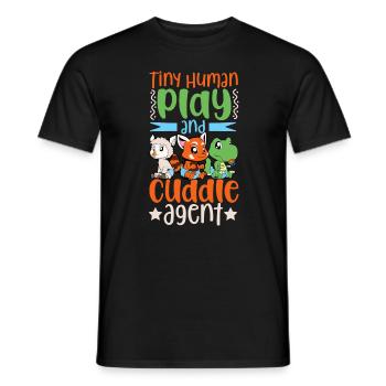 Game and cuddle agent - babysitter - Men's T-Shirt - black - Front - AI Model Male 178 light (178cm)