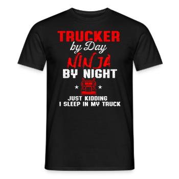 Truck Driver Trucker Driving - Men's T-Shirt - black - Front - AI Model Male 178 light (178cm)