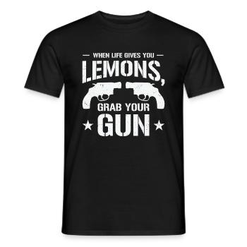 Guns Pistol Lover Gun Owner Shooting - Men's T-Shirt - black - Front - AI Model Male 178 light (178cm)