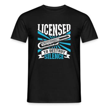 Permis de faire du bruit - contrebasson - T-shirt homme - noir - Devant - AI Model Male 178 light (178cm)