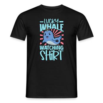 Walbeobachtung - Lucky Whale Watching - Männer T-Shirt - Schwarz - Vorne - AI Model Male 178 light (178cm)