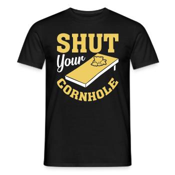 Jeu de lancer de trou de maïs - T-shirt homme - noir - Devant - AI Model Male 178 light (178cm)