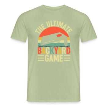 Cornhole The Ultimate Backyard game - Men's T-Shirt - sage - Front - AI Model Male 178 light (178cm)