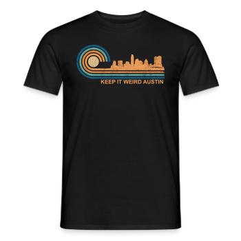 Halten Sie es seltsam Austin Texas Skyline Retro A - Männer T-Shirt - Schwarz - Vorne - AI Model Male 178 light (178cm)