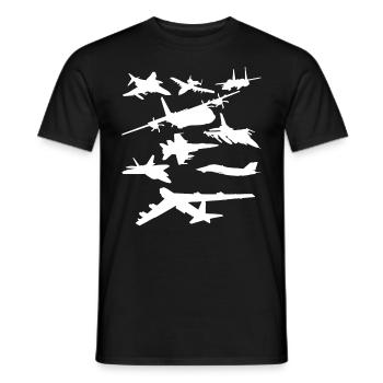 Milit�rflugzeug Milit�rflugzeugk�mpfer JetsB52 -He - Männer T-Shirt - Schwarz - Vorne - AI Model Male 178 light (178cm)