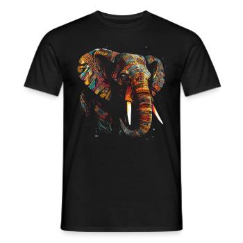 Éléphant Animal Coloré Animal Lover Cadeau Art - T-shirt homme - noir - Devant - AI Model Male 178 light (178cm)