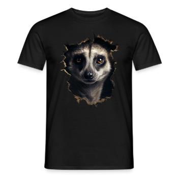 Meerkat Wall Animal Lover Gift Art - Men's T-Shirt - black - Front - AI Model Male 178 light (178cm)