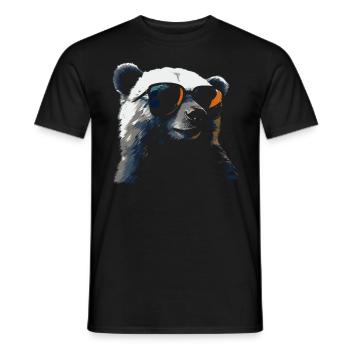 Ours Lunettes de soleil Lunettes cadeaux Ours polaire Cool Animal - T-shirt homme - noir - Devant - AI Model Male 178 light (178cm)