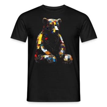 Bear Artwork Animal Bears Gift Animal Motif Art - Men's T-Shirt - black - Front - AI Model Male 178 light (178cm)