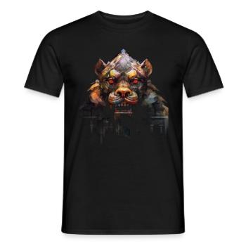 Bear Polygon Art Animal Fantasy Animal Lover - Men's T-Shirt - black - Front - AI Model Male 178 light (178cm)