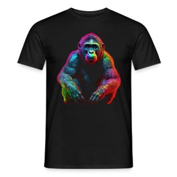 Monkey Colorful Art Creative Gift Man Animal Motif - Men's T-Shirt - black - Front - AI Model Male 178 light (178cm)