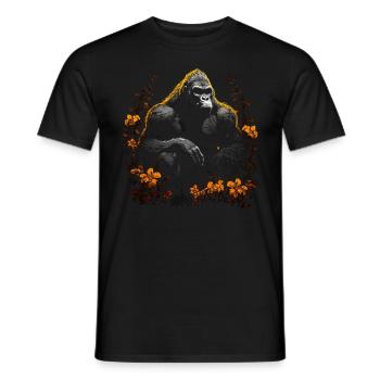 Gorilla Animal Monkey Zoo Animal Motif Animal Lover - Men's T-Shirt - black - Front - AI Model Male 178 light (178cm)