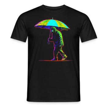Monkey Umbrella Colorful Creative Zoo Animal Gift - Men's T-Shirt - black - Front - AI Model Male 178 light (178cm)