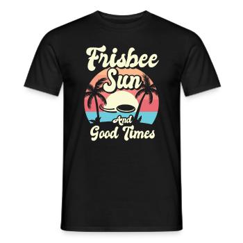 Frisbee Tropical Summer Vacation Flying Disc Sport - Men's T-Shirt - black - Front - AI Model Male 178 light (178cm)