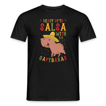Capybara Mariachi Cinco de Mayo Fiesta - Männer T-Shirt - Schwarz - Vorne - AI Model Male 178 light (178cm)
