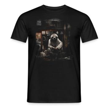 Sloth Animal Gift Animal Motif Art Artwork - T-shirt homme - noir - Devant - AI Model Male 178 light (178cm)