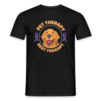 Sensibilisation à la maladie d’Alzheimer Pet Purple Ribbon Pattes - T-shirt homme - noir - Devant - AI Model Male 178 light (178cm)