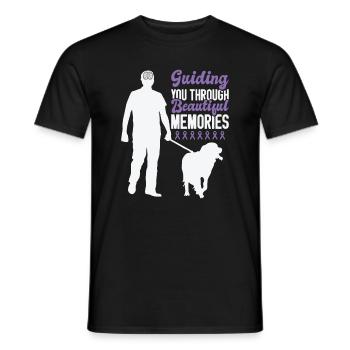Sensibilisation à la maladie d’Alzheimer Pet Purple Ribbon Pattes - T-shirt homme - noir - Devant - AI Model Male 178 light (178cm)