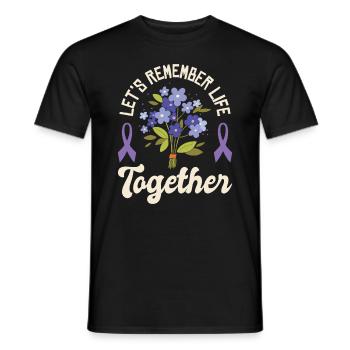 Alzheimer-Bewusstsein Purple Ribbon Gehirn - Männer T-Shirt - Schwarz - Vorne - AI Model Male 178 light (178cm)
