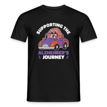 Alzheimer-Bewusstsein Purple Ribbon Gehirn - Männer T-Shirt - Schwarz - Vorne - AI Model Male 178 light (178cm)