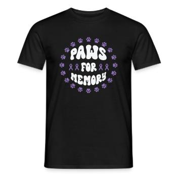 Alzheimer's Awareness Pet Purple Ribbon Paws - Men's T-Shirt - black - Front - AI Model Male 178 light (178cm)