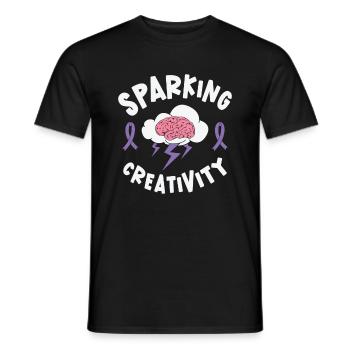 Alzheimer-Bewusstsein Purple Ribbon Gehirn - Männer T-Shirt - Schwarz - Vorne - AI Model Male 178 light (178cm)